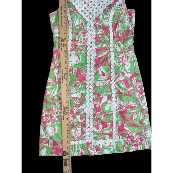 Lilly Pulitzer MacFarlane Hotty Pink Forgot My Trunk Lace Detail Shift Dress 2 - Picture 7 of 12